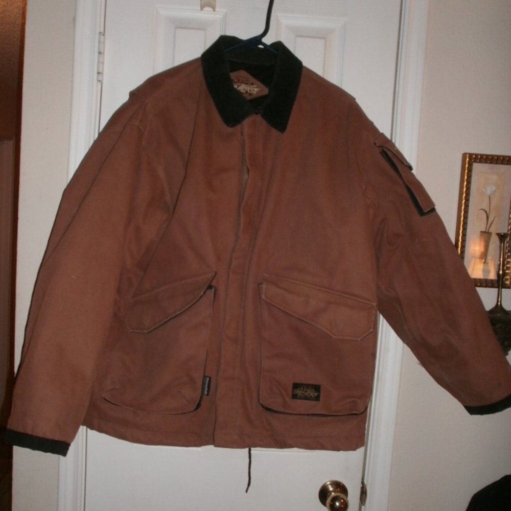 CADEN MCCOY sz L Brown DUCK FLANNEL Lined COAT